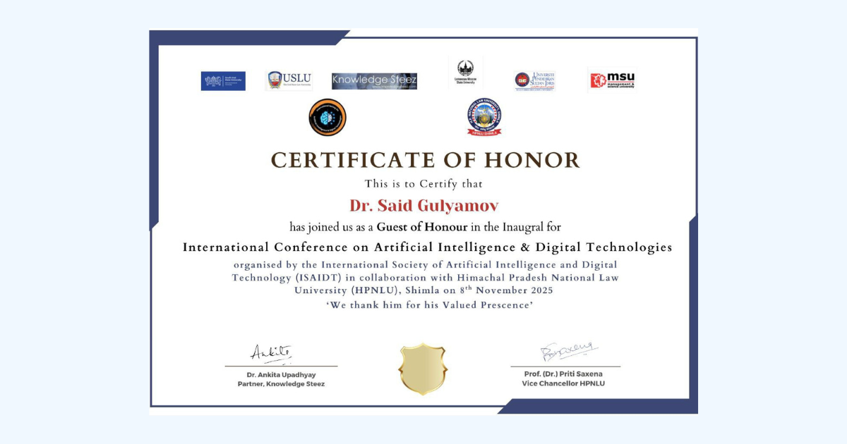 Speech at International AI Conference